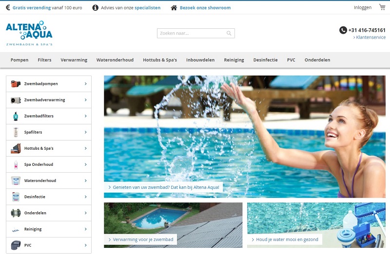 Webshop van Altena Aqua door LAB51 in Tilburg